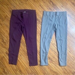 Style & Co. Womens Burgundy + Gray Ponte Leggings Size Medium Classic Minimalist